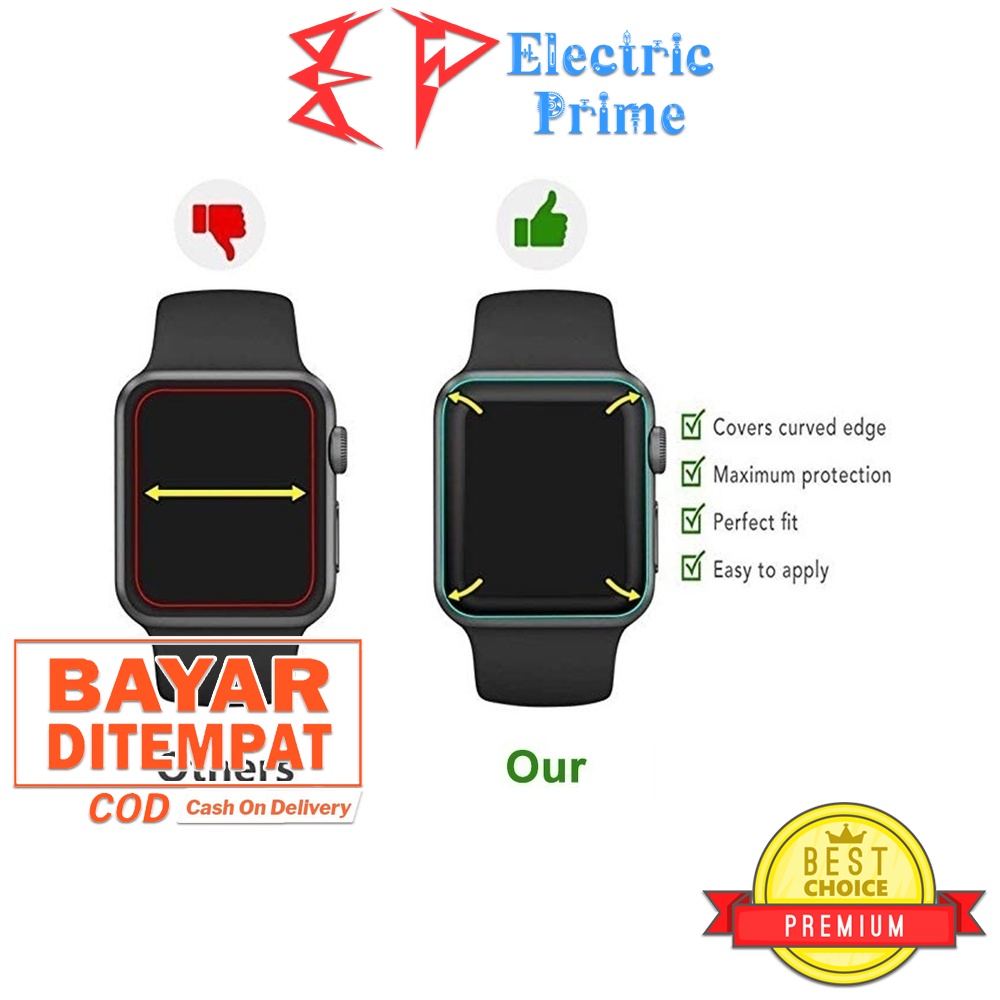 Tempered Glass Apple Watch Series 7 8 9 41 45mm 2021 2022 2023 TRIPLEDI Anti Gores 3D Curved Waterdroop Pelindung Layar