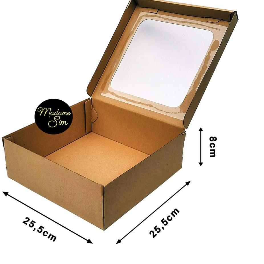 

○ KOTAK KUE - CAKE BOX - DUS BOLU 25 x 25 x 8 CM - JENDELA (ISI : 10 PCS) ♥