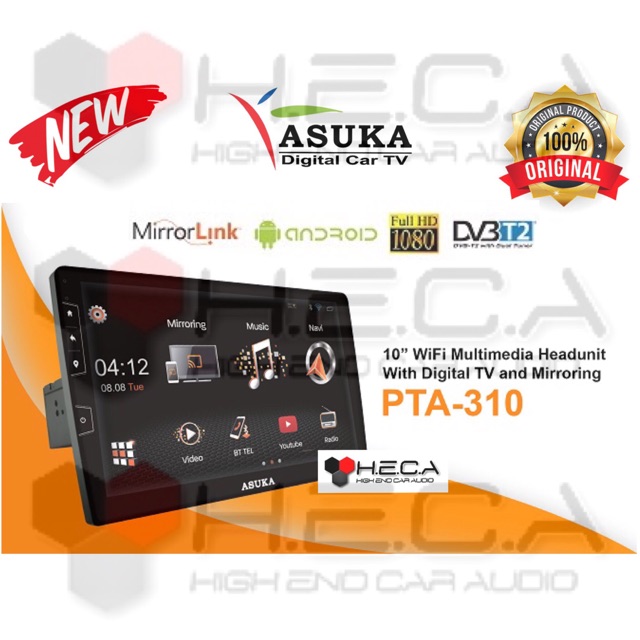 Asuka PTA-310 Head Unit PTA 310 Double din Tape Mobil PTA310 Built in TV Tuner Digital Receiver