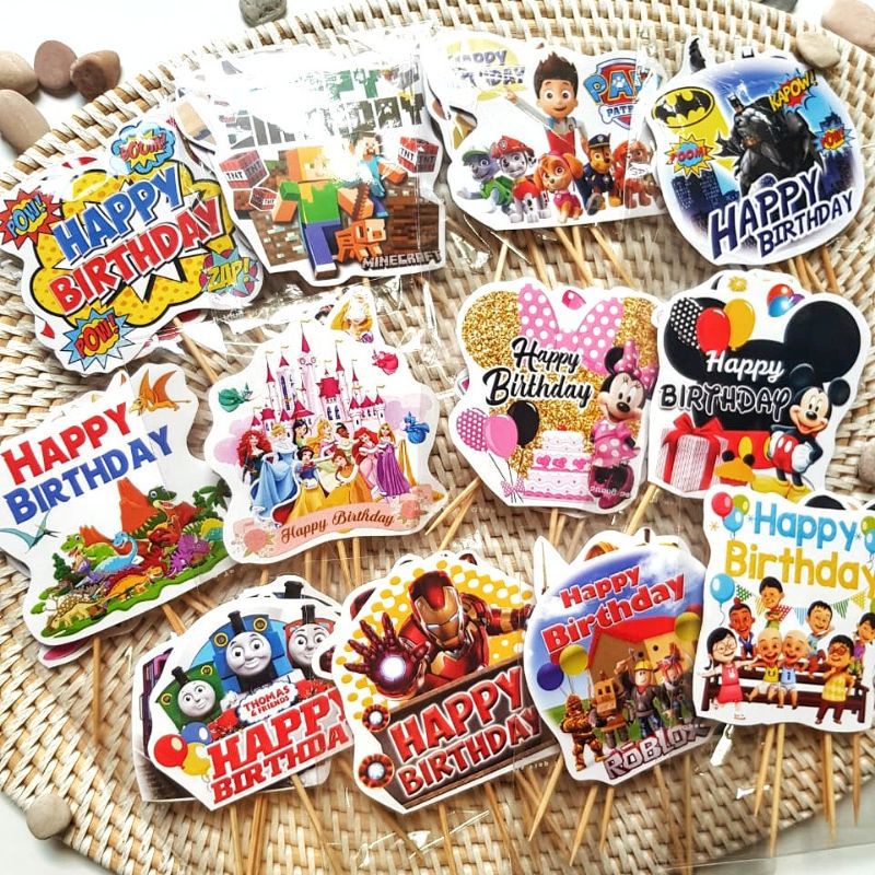CAKE TOPPER SET MINI | CAKE | TOPPER KUE | PERLENGKAPAN KUE | TOPPER | MINI MOUSE |