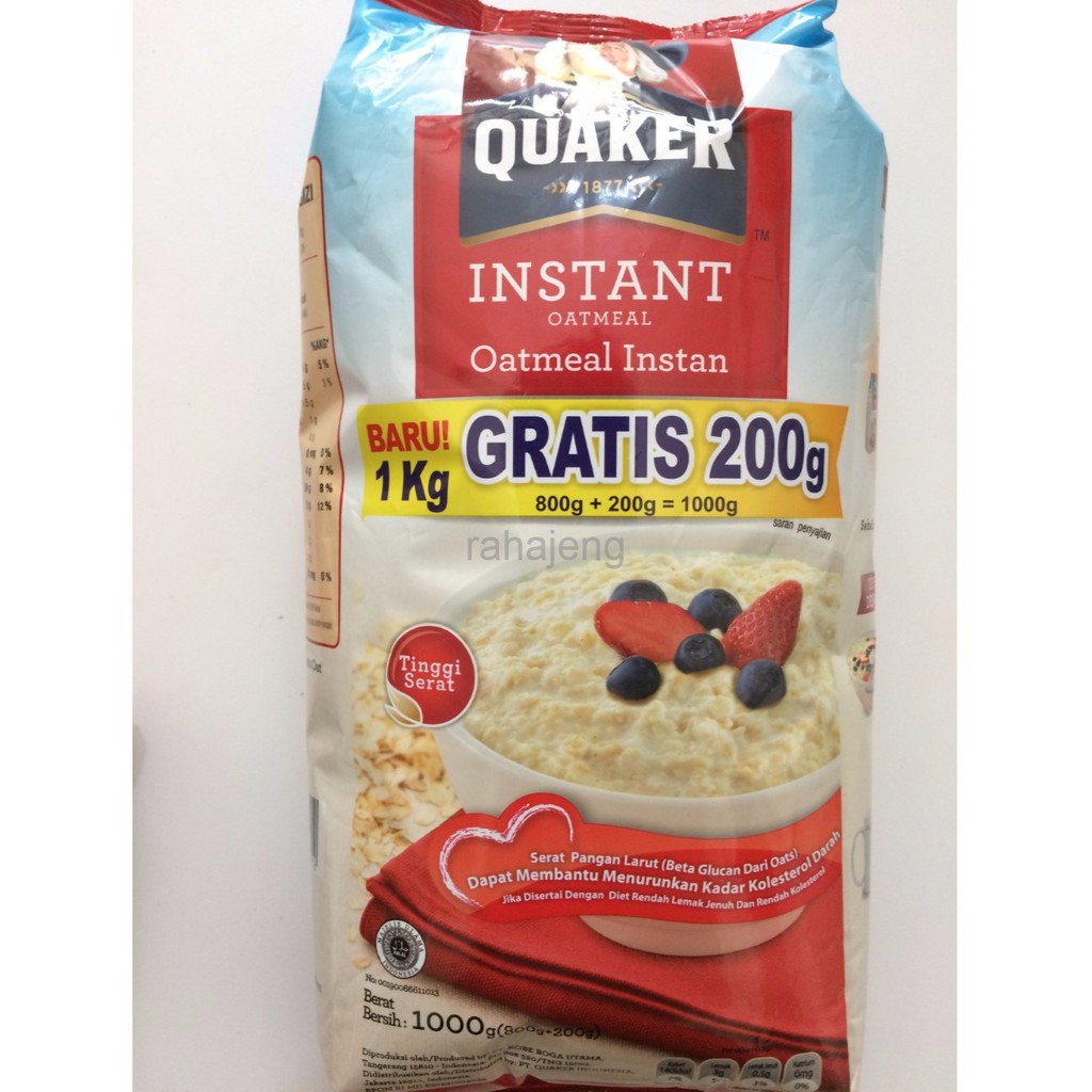 

QUAKER OATS PROMO 800 + 200 GRAM