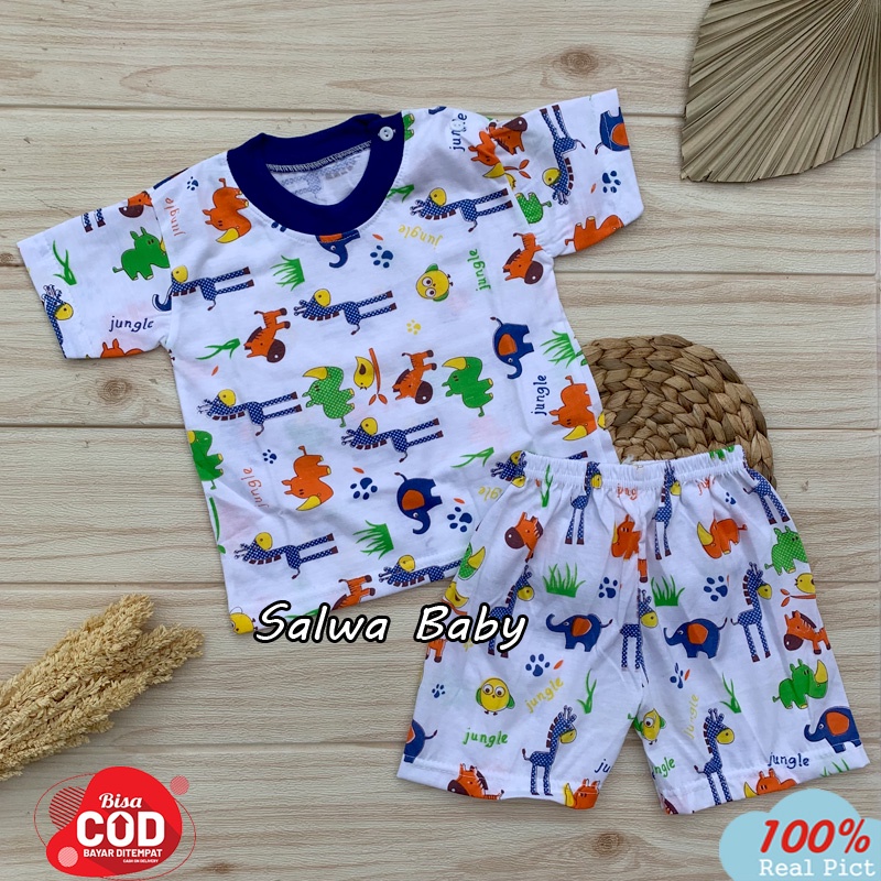 Setelan Baju Bayi Lengan Pendek Usia 5-12 Bulan Almeerababy