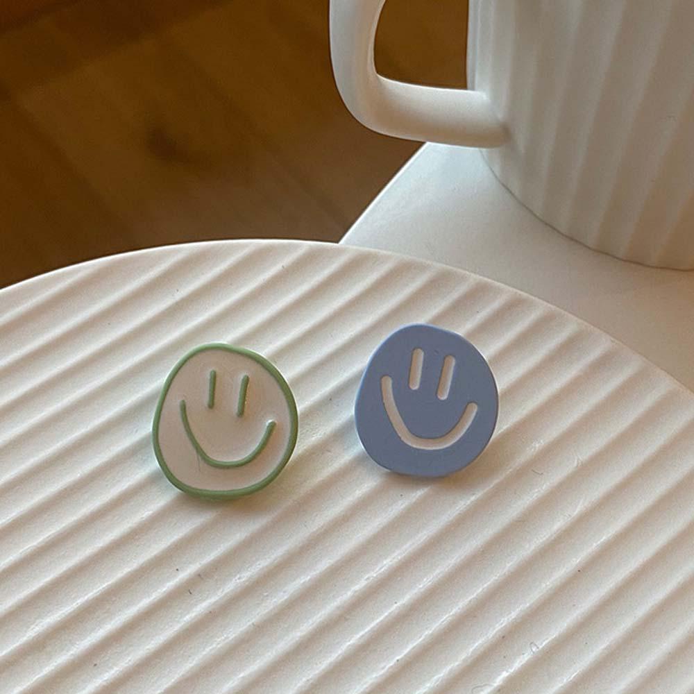 Rebuy Smile Earrings Lucu Manis Wanita Asimetris Kartun Fashion Perhiasan