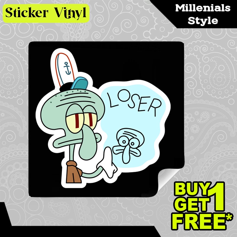 

Stiker Sticker Squidward Loser Karakter Kartun Anak Lucu dan Imut Aesthetic Bahan Vinyl Satuan Anti Air