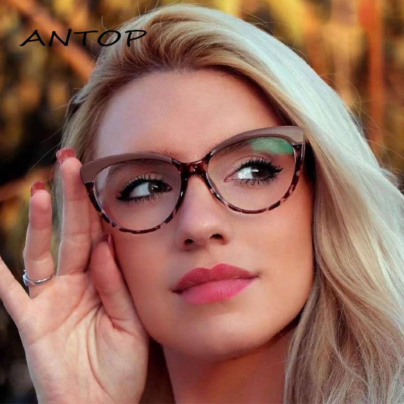 Kacamata Photocromic Kacamata Cat Eye Anti Radiasi Bahan Metal Untuk Wanita Gaya Retro ANTOP