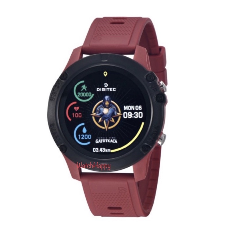 WatchHappy Digitec Smartwatch x Gatot Kaca Red Rubber Band FULL DIGITAL Sport watch model BESTSELLER
