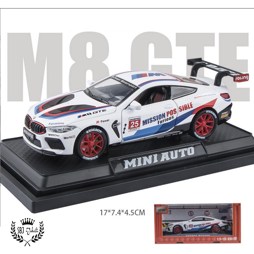 DIECAST MOBIL MINIAUTO BMW M8 GTE RACING METAL SERIES 1:32 DGN TATAKAN