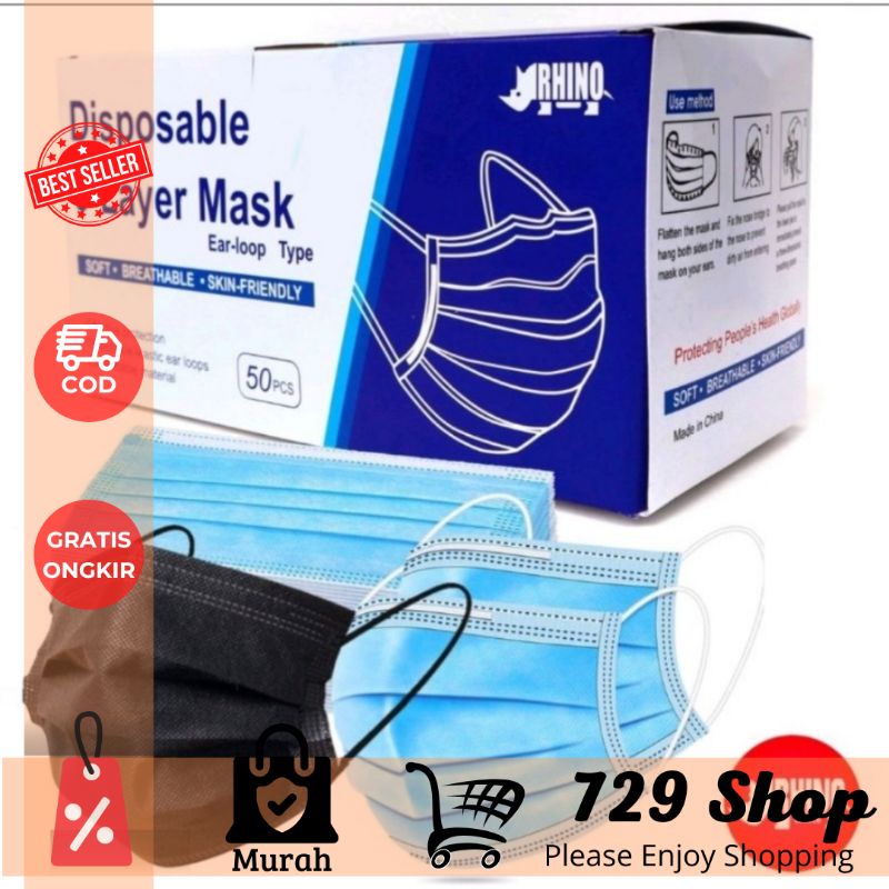 Masker 3Ply Grade Medical Bedah Medis  isi 50 + Box Promo Harga Murah