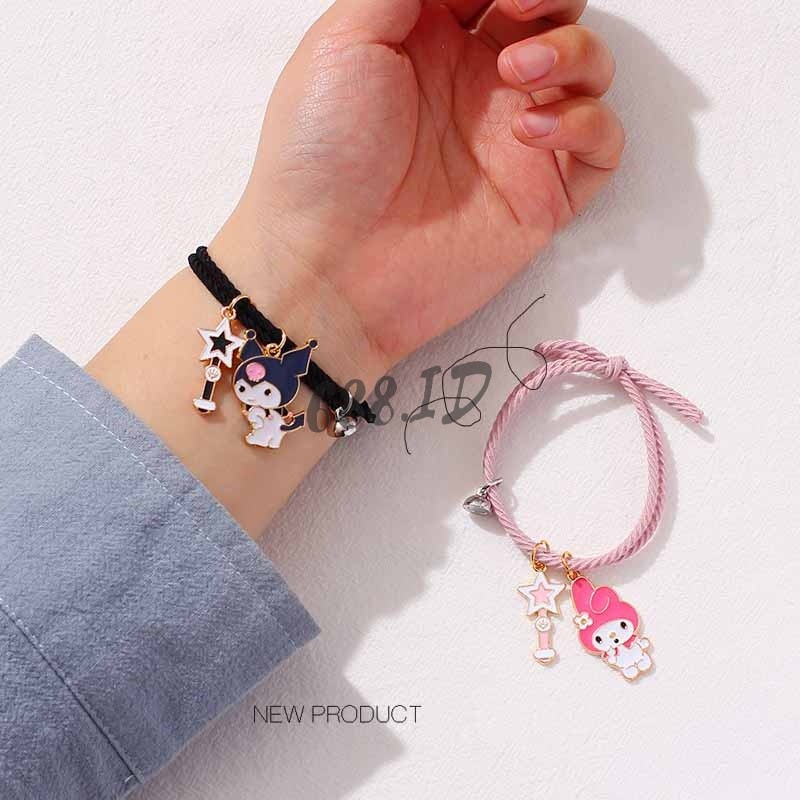 2pcs/set Gelang Couple Magnet Bestie Cinta 2 Orang Karakter Pasangan Sahabat Bestfriend Bestie Aksesoris Tangan Murah Meriah Lengkap GL 19