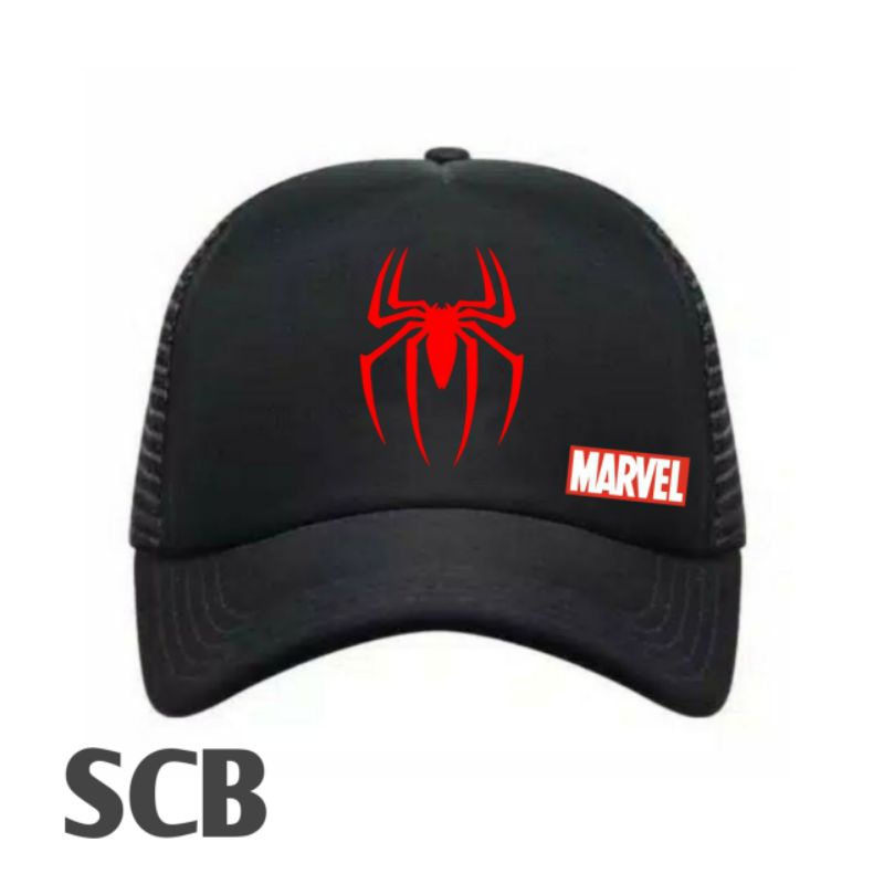 TOPI SPIDERMAN TRUCKER DEWASA