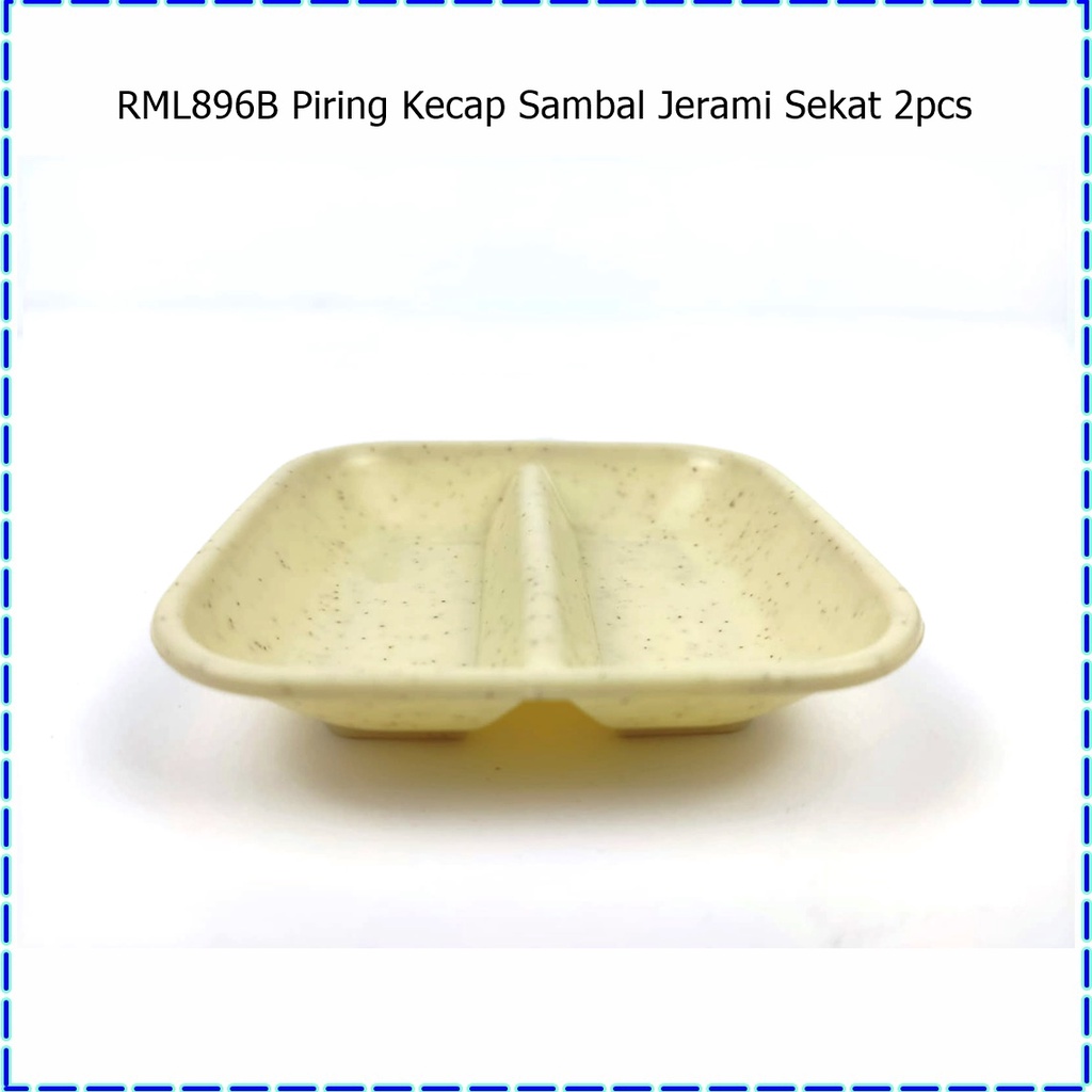 RML896B Piring Kecap/Tempat Sambal Jerami Sekat 2pcs