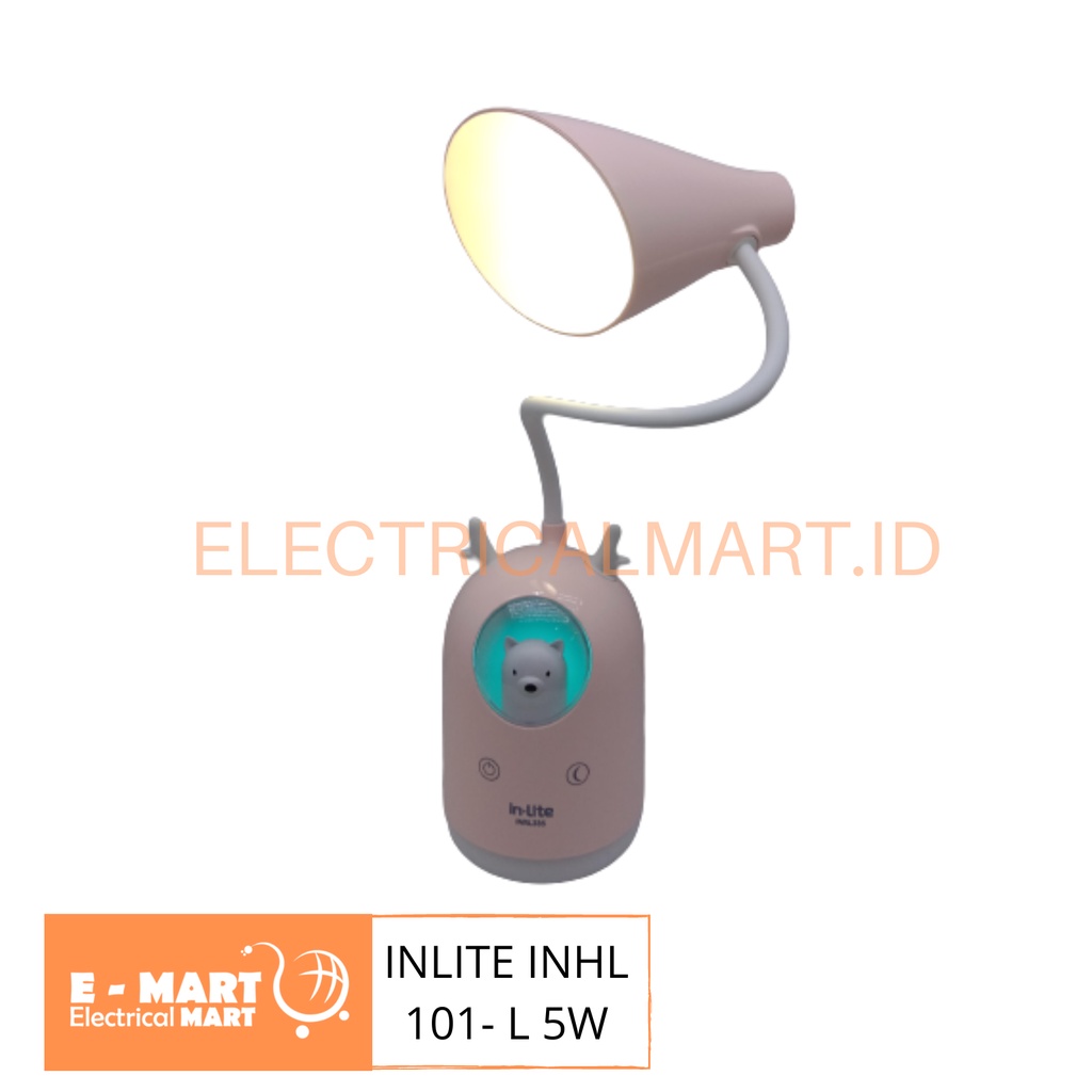 INLITE Lampu Meja LED  INRL335 Reading Lamp Rechargeable + Lampu Tidur