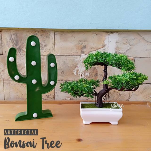 Artificial Bonsai Tree / Tanaman Bunga Hias Plastik Bonsai Bentuk Pohon Cabang Import Murah