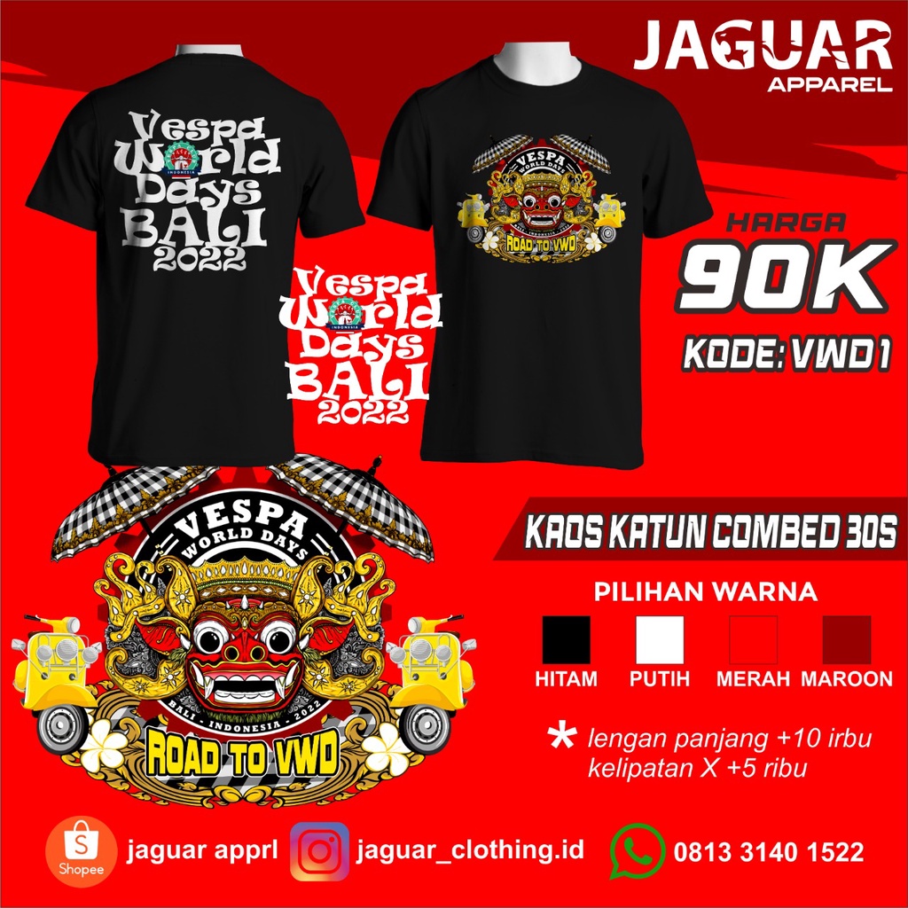 KAOS VESPA WORLD DAYS BALI 2022