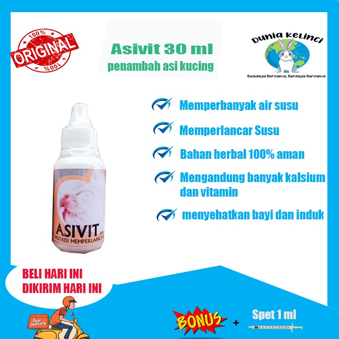 PENAMBAH ASI KUCING ASIVIT 30 ML MEMPERBANYAK ASI INDUKAN