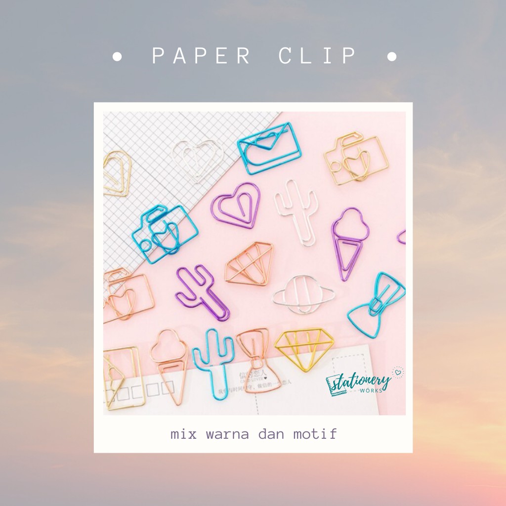 

Paper Clip - Jepit kertas Kaktus, Diamond, Star Pastel Rainbow - untuk jurnal planner scrapbook DIY