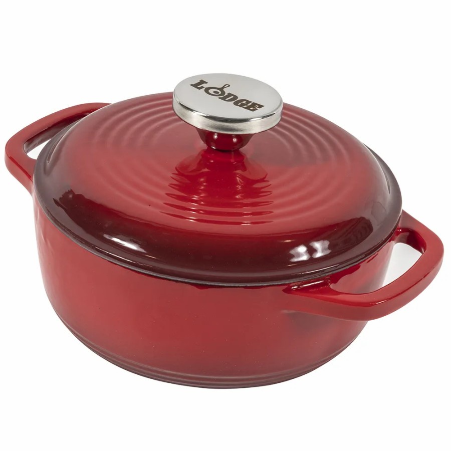 Jual Lodge 1.5 Quart Red Enameled Cast Iron Dutch Oven EC1D43