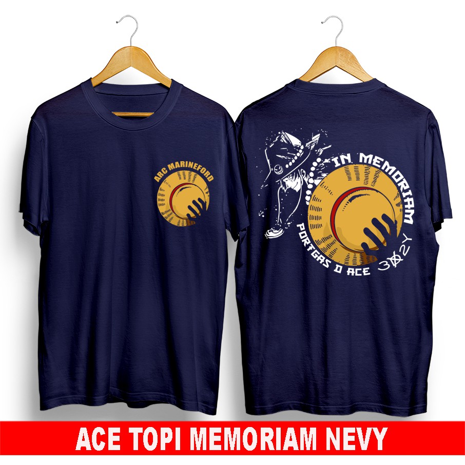 Kaos One Piece Ace Hat Navy