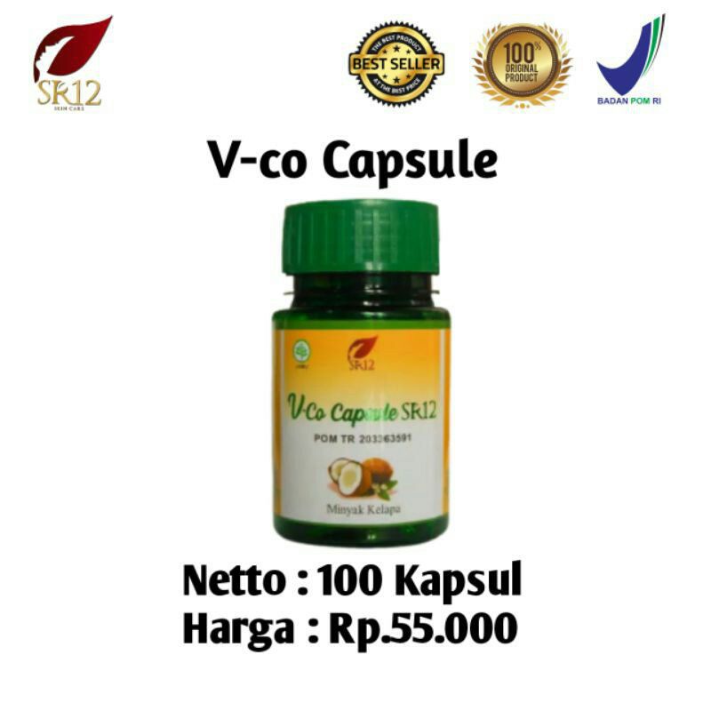 VCO Kapsul SR12 / VCO Alami Herbal / Minyak Kelapa Kapsul