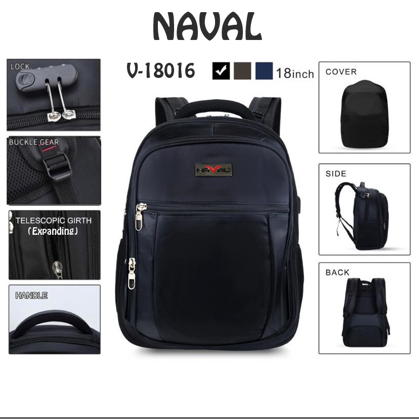 PL Power Tas Pria Ransel Laptop Import USB Port Tas Punggung Pria Ransel Polo Import Expanding USB