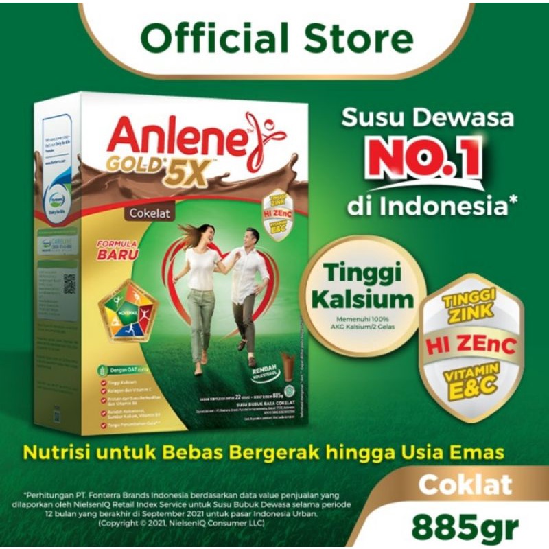 

Anlene Gold 5x Chocolate 885gr Coklat