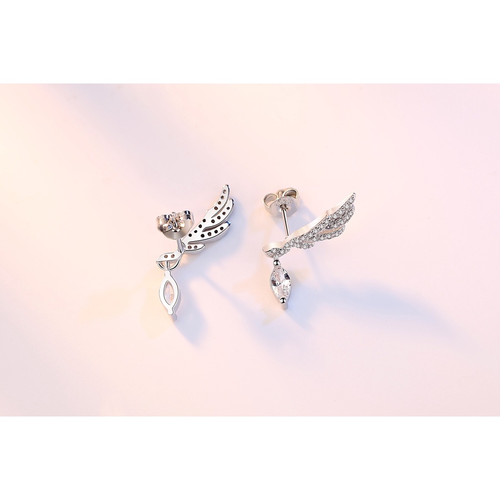 925 Perak Anting Anting Wanita Sayap Mulia Perhiasan Fashion/Subang Telinga anting perempuan