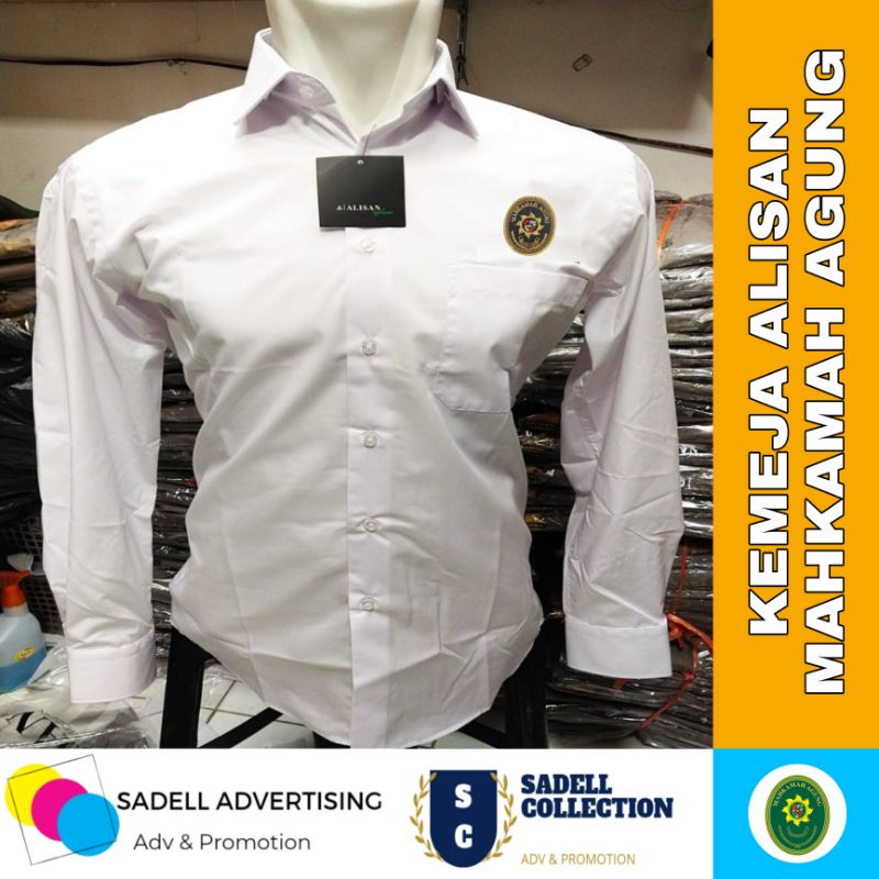 Kemeja Alisan Mahkamah Agung RI Seragam Alisan Mahkamah Agung RI Putih Lengan Panjang Pria