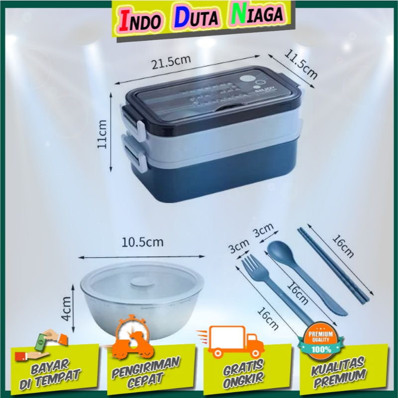 SDGRP Kotak Makan Lunch Bento Box Double Layer Soup Bowl - JT-008