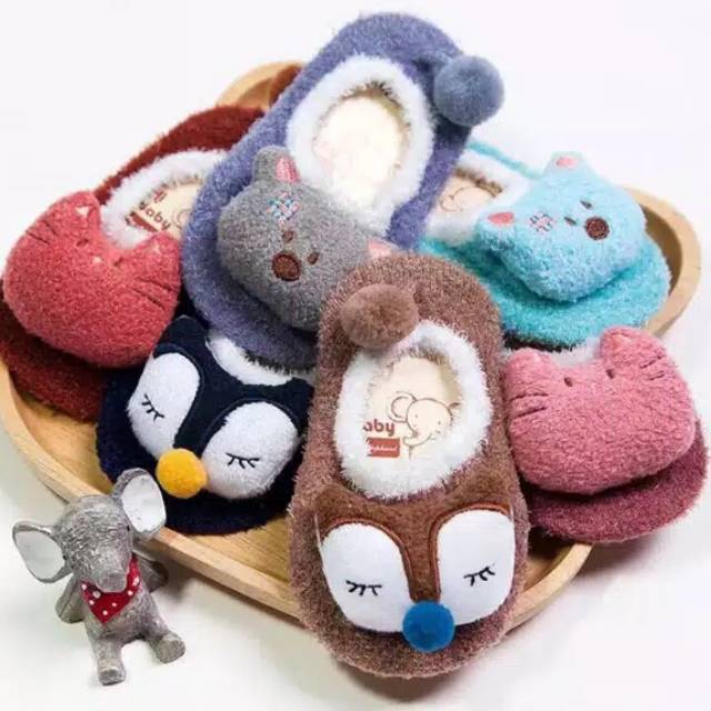 K-SP Sepatu Kaos Kaki Bayi KOREA BULU Unisex Prewalker Perlengkapan Bayi