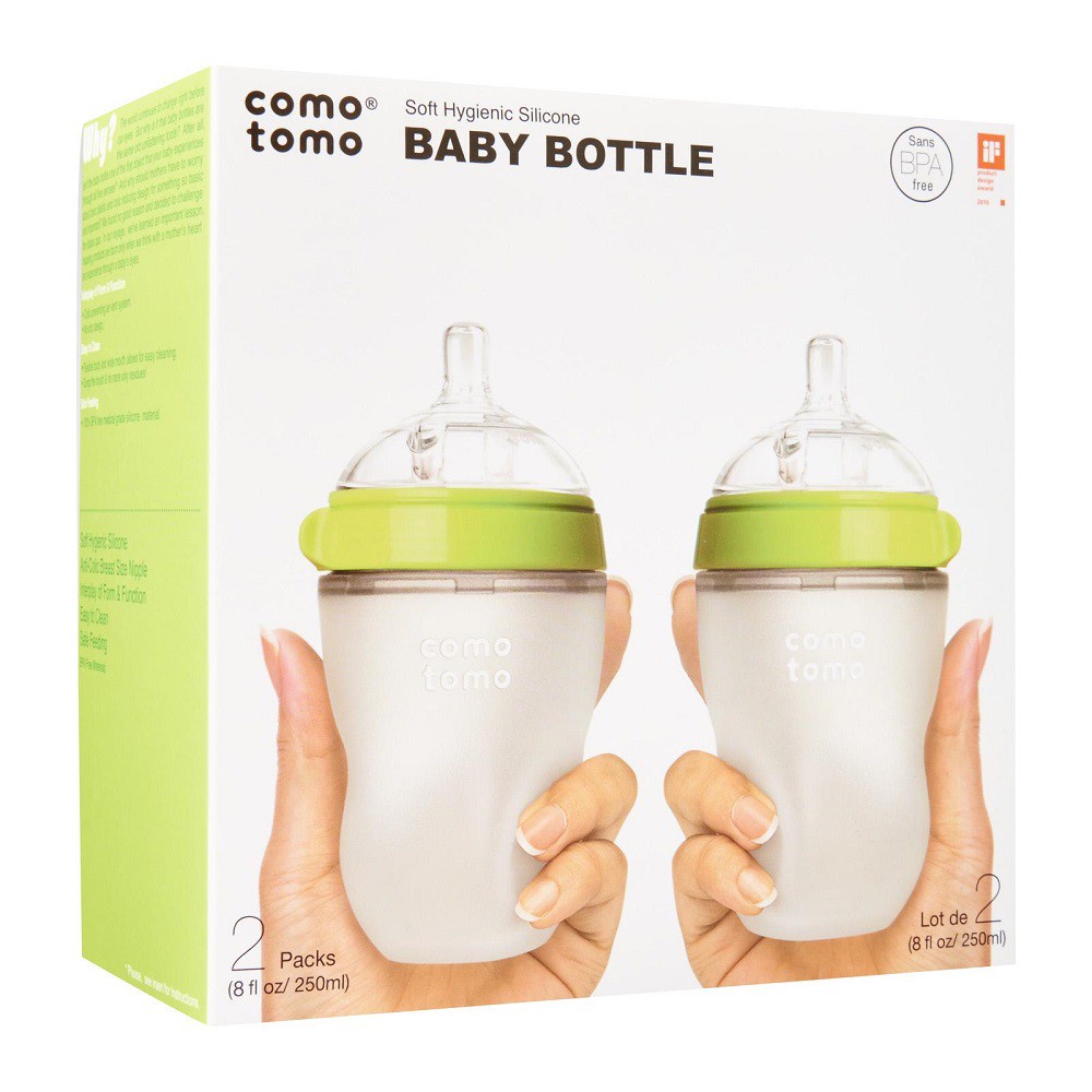 COMOTOMO Botol Bayi Green Twin Pack 250ml