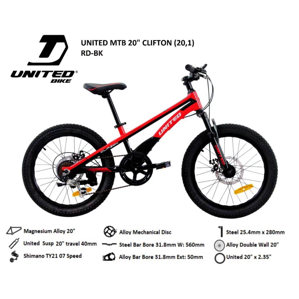 Sepeda MTB 20 Inch United Clifton