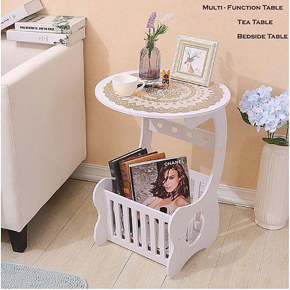Futureworld Meja Sudut Bulat Table Minimalis Vintage Coffee Table Meja Kecil Meja Kopi Meja Santai