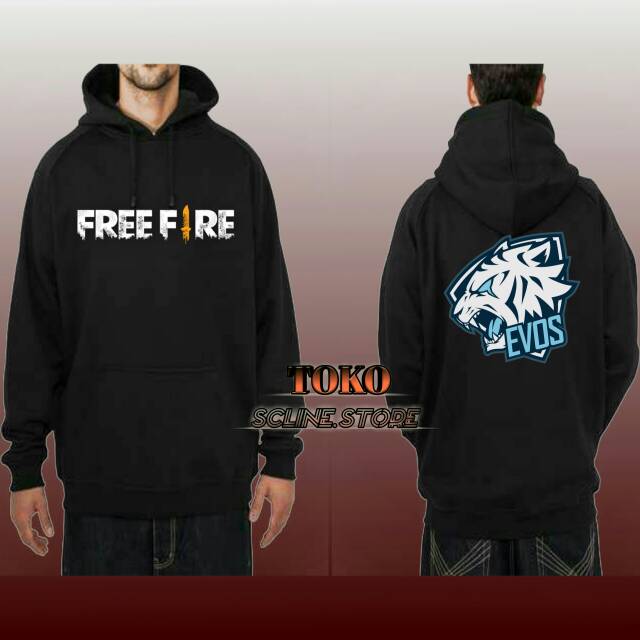 JAKET HOODIE SWEATER FREE FIRE+EVOS ESPORTS