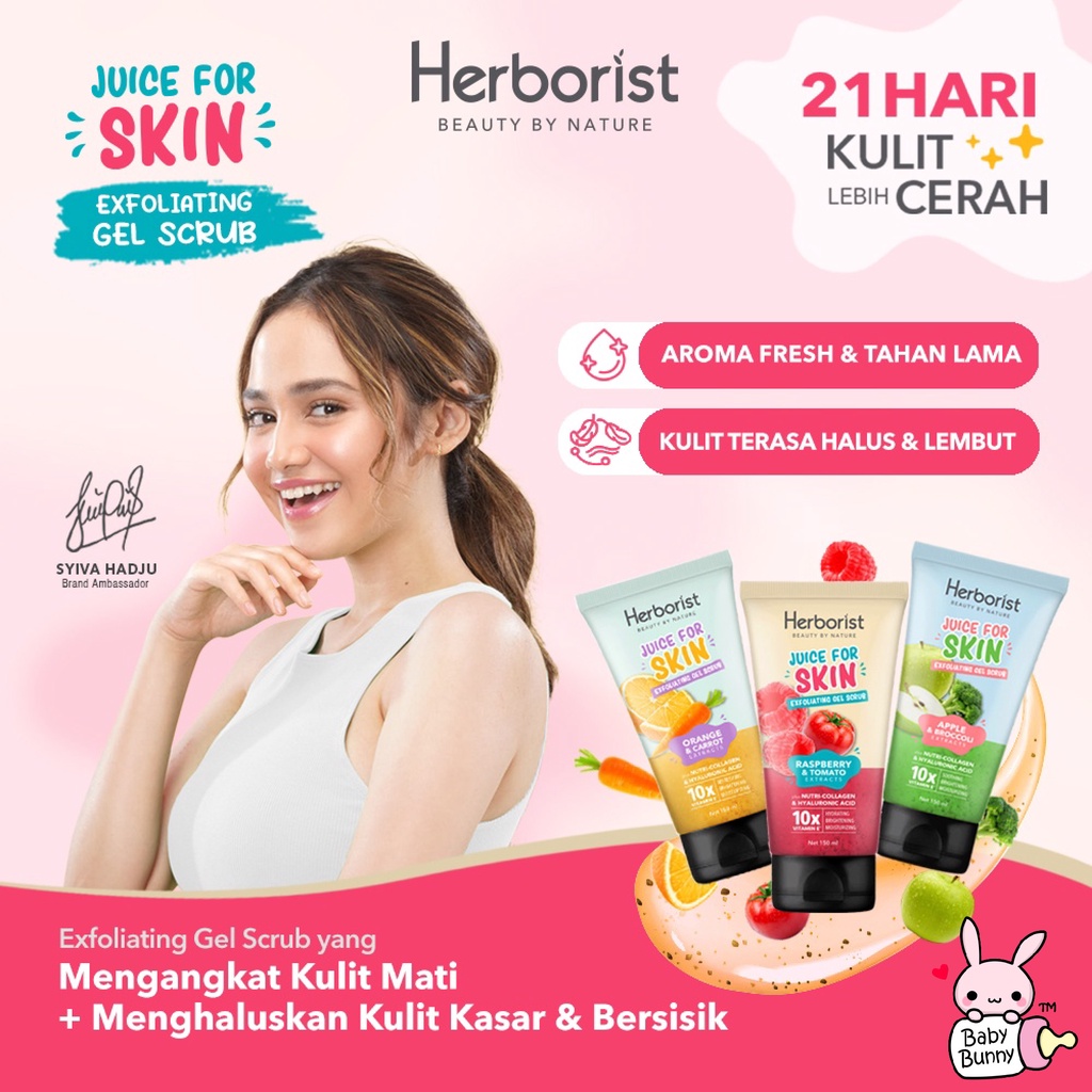 ❤ BELIA ❤ Herborist Juice For Skin Body Serum | Face Scrub | Exfoliating Gel Scrub | BPOM