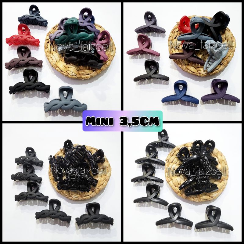 Jepit rambut Poni / Mini 3,5cm (Kepang / Panjang) Doff dan Glossy Anak Remaja.