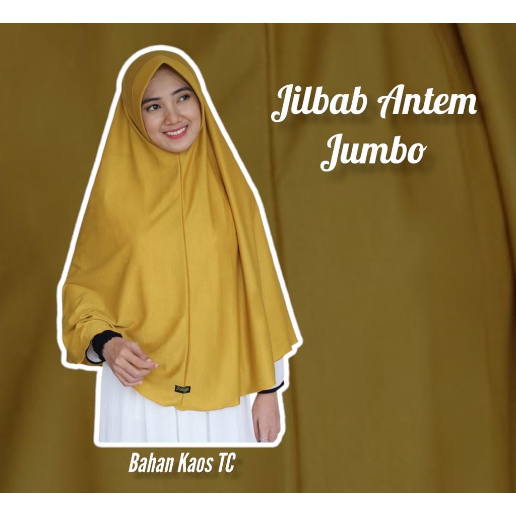 Jilbab antem jumbo bahan kaos Kerudung Antem Jumbo