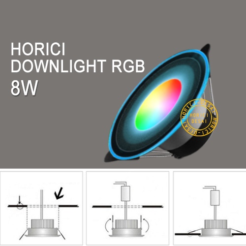 MEREK HORICI ASLI 8W LAMPU CEILING / DOWNLIGHT/ CEILING, LAMPU CEILING RGB, RGB WARNA WARNI