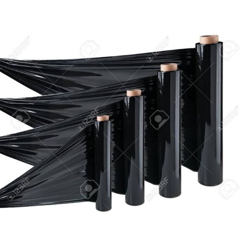 PLASTIK WRAPPING HITAM Roll | Plastic Wreping Warna Black STRETCH FILM REPING WRAPING PLASTIC WRAP Wrep Wrepping Bungkus Paket