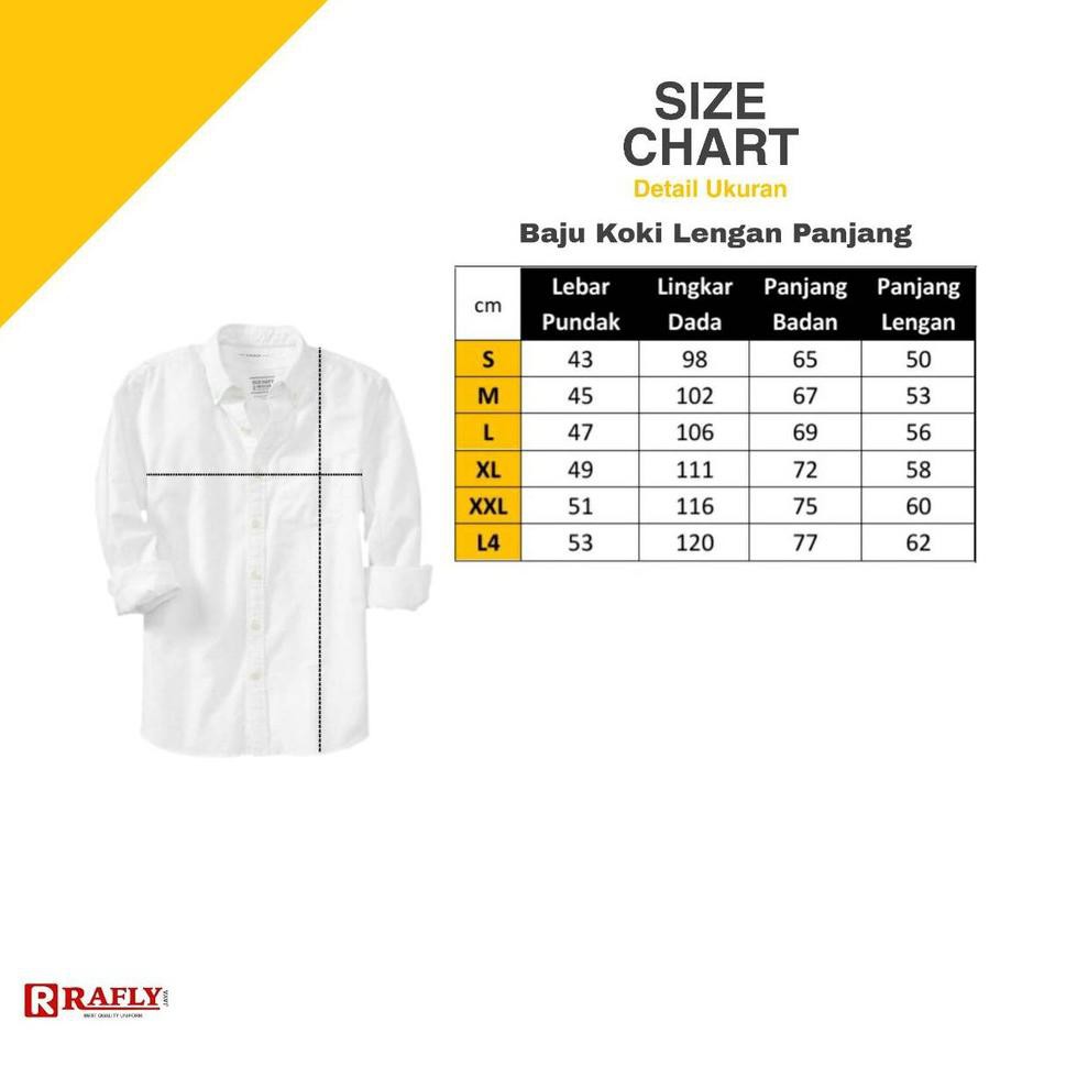 Om3CodeBaju Chef - Baju Koki - Baju Koki Lengan Panjang - Baju Koki Pria/Wanita - Seragam Koki / Raf