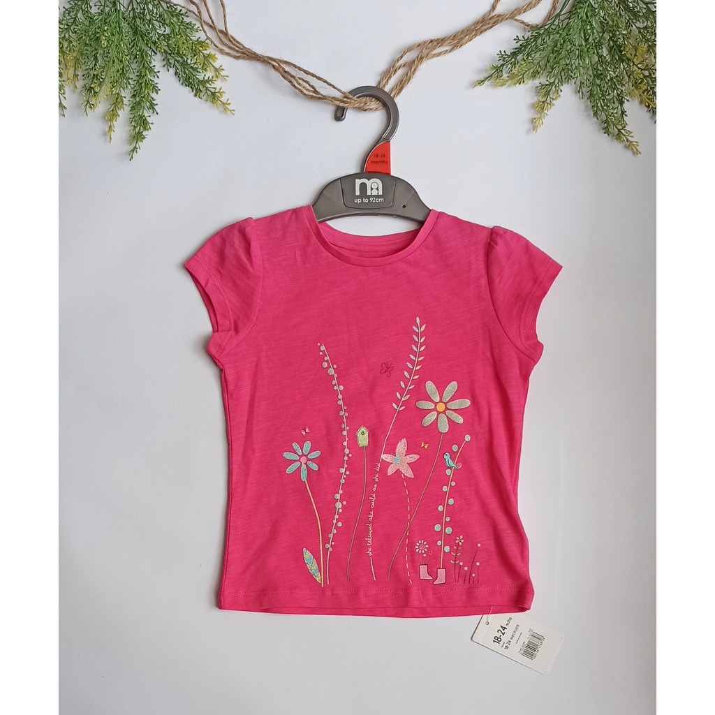 MC32 Mothercare Baju Kaos Anak Mothercare Pink Flower 18-24 bulan