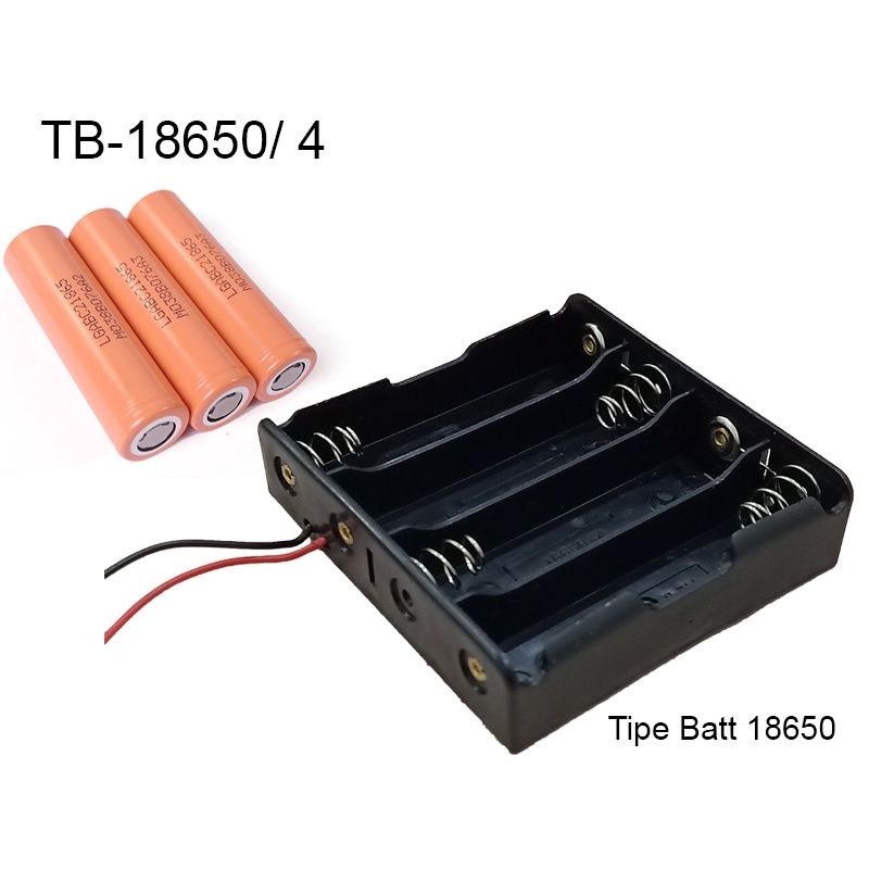 Tempat Dudukan holder case 4 Baterai Paralel 18650