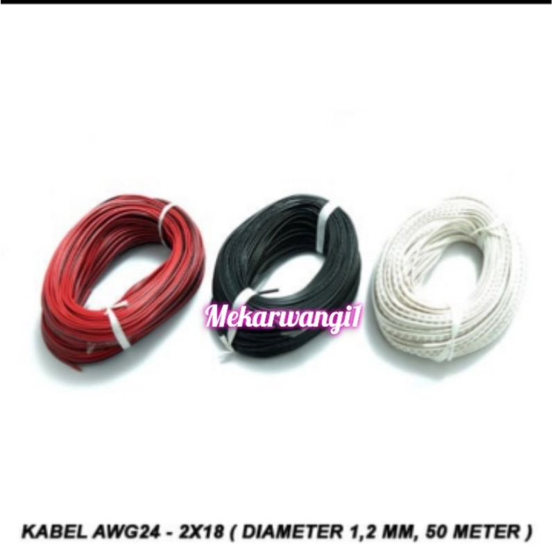 Kabel awg 24 - 2x18 diameter 1,2mm 50 meter