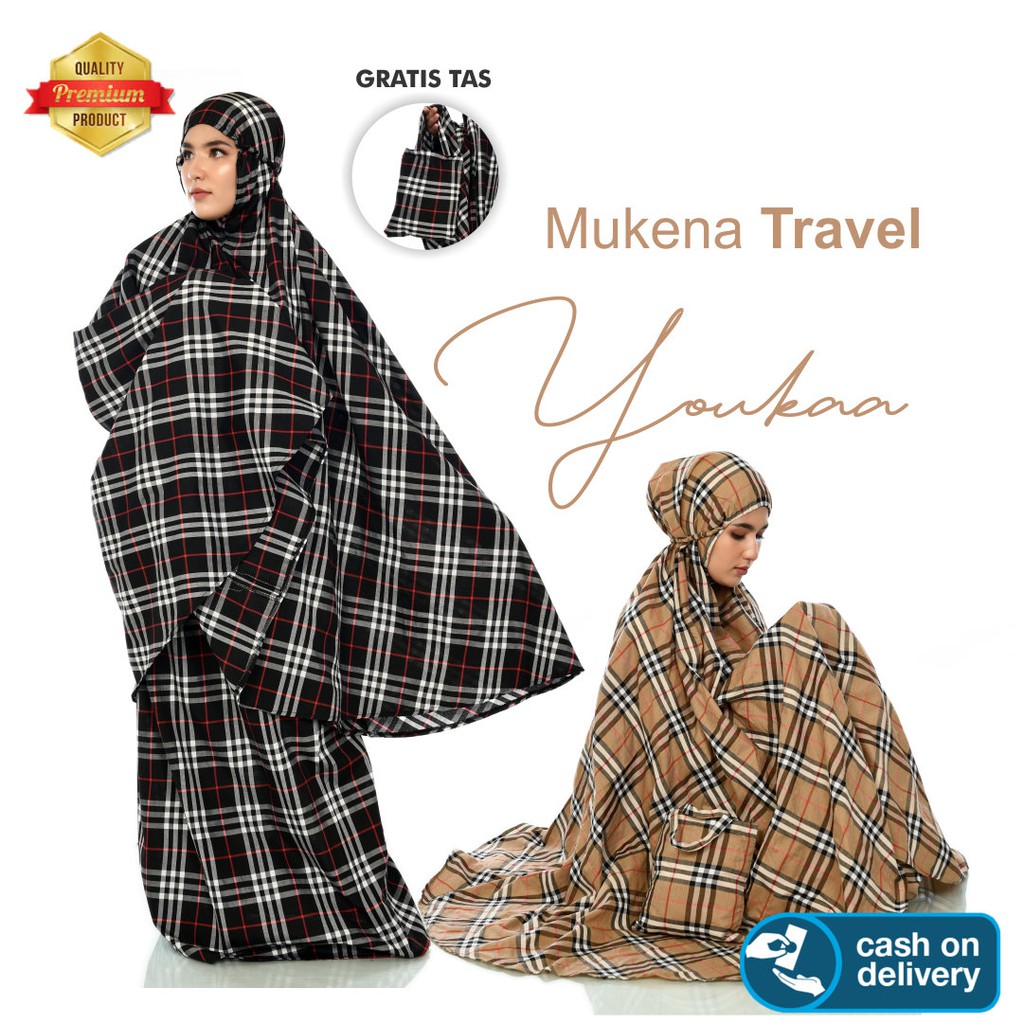 Mukena Traveling Motif Burberry Youkaa Wear