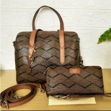 fossil sydney satchel zigzag