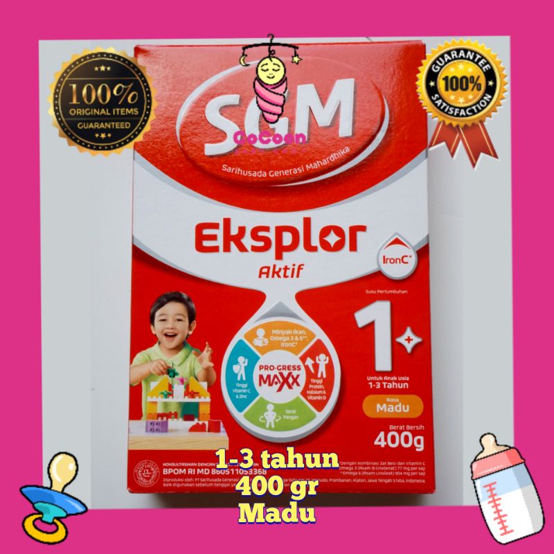 Susu Formula Bayi SGM Eksplor 1+ Plus 1-3 tahun 400 gr Madu