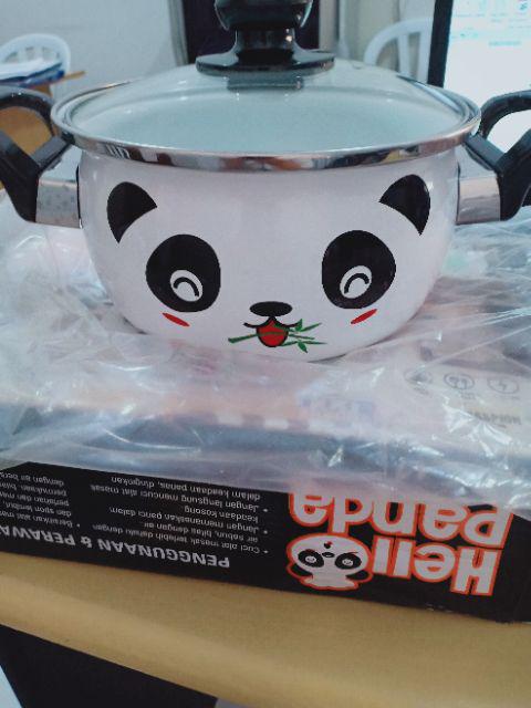 Panci Enamel Maspion Hello Panda 18 Cm / Panci Serbaguna