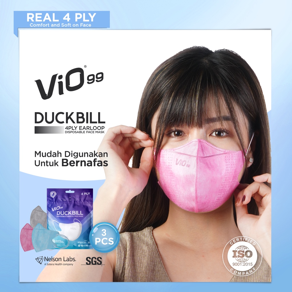 Vio Duckbill '3S Mask 4Ply Earloop Soft Color edition masker medis