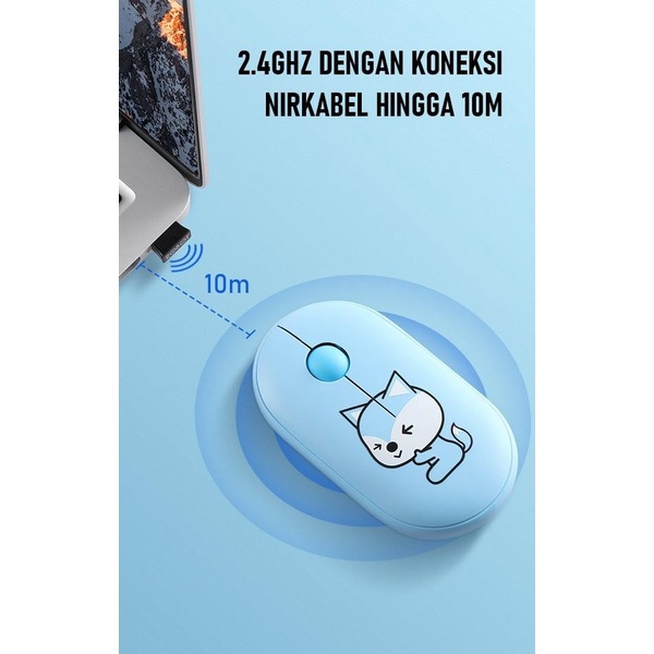 Robot M230 Wireless Mouse Silent Karakter Lucu