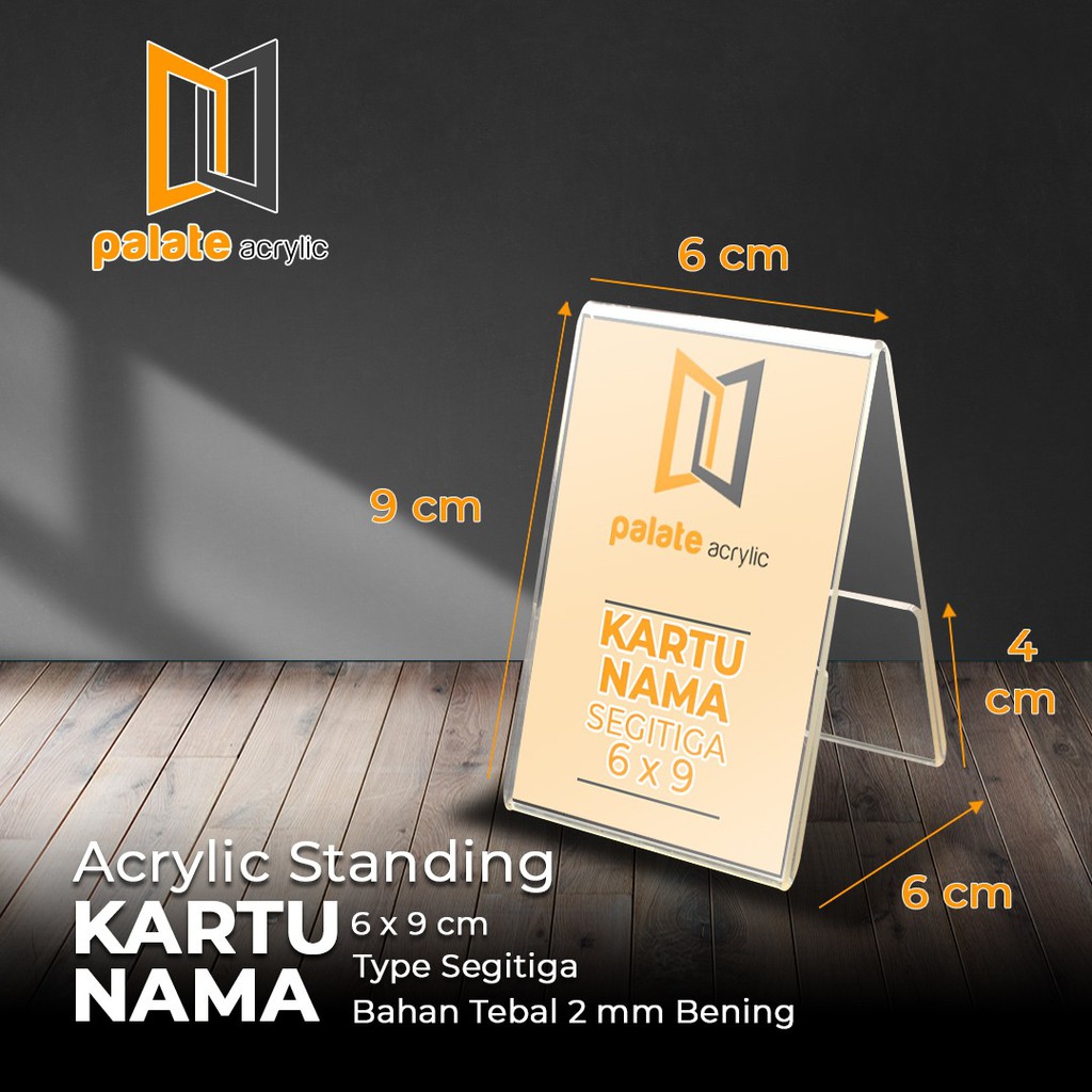 

Akrilik Kartu Nama 2 sisi / Acrylic / Akrilik Display meja 6X9 cm