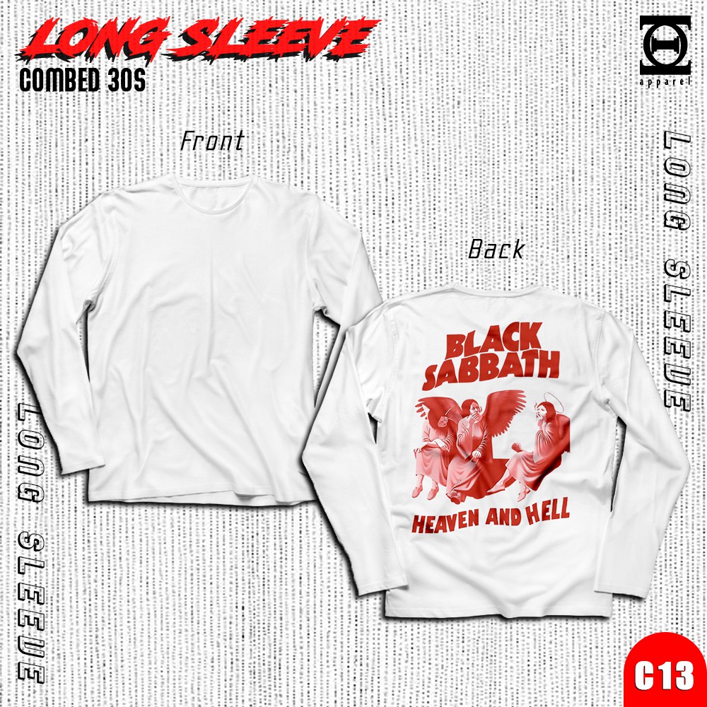 KAOS PUTIH LENGAN PANJANG BLACK SABBATH || KAOS PUTIH LENGAN PANJANG PRIA || KAOS PRIA